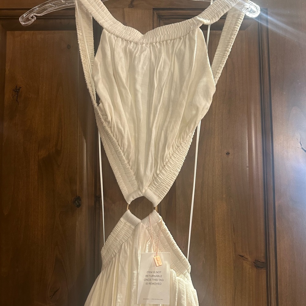 Cult Gaia Cream Backless Dress
